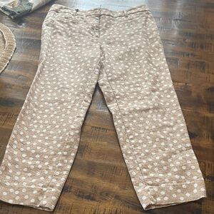 Ann Taylor Tan and White Polka Dot Skirt